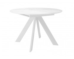 Кухонный стол DikLine SKC100 d1000 Керамика Белый мрамор/подстолье белое/