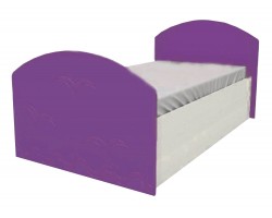 Кровать односпальная Юниор-2 Детская 80, металлик (Фиолетовый металлик, Дуб б
