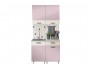 Кухня ЛДСП Рио 1000 (Розовый, Белый) недорого