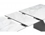 Денхольм 240(290)х100х75 белый мрамор / черный Стол стеклянный фото