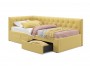 Односпальная кровать-тахта Afelia с ящиками 900 желтая с ортопед недорого