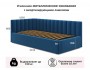 Мягкая кровать Milena с бортиком 900 синяя с подъемным механизмо купить