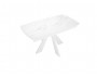 Стол DikLine SFU120 стекло белое мрамор глянец/подстолье белое/о распродажа