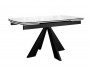 Стол DikLine SFU140 стекло белое мрамор глянец/подстолье черное/ недорого