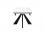 Стол DikLine SFU140 стекло белое мрамор глянец/подстолье черное/ распродажа