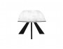 Стол DikLine SFU140 стекло белое мрамор глянец/подстолье черное/ распродажа