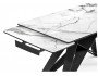Блэкберн 160(220)х90 белый мрамор / черный Стол стеклянный недорого