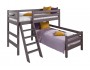 Кровать Соня (вариант 8) угловая с наклонной лестницей, лаванда недорого