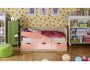 Детская кровать Бабочки 80х180, розовый металл недорого