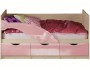 Детская кровать Дельфин-1 МДФ 80х180 (Крафт белый, Розовый метал недорого