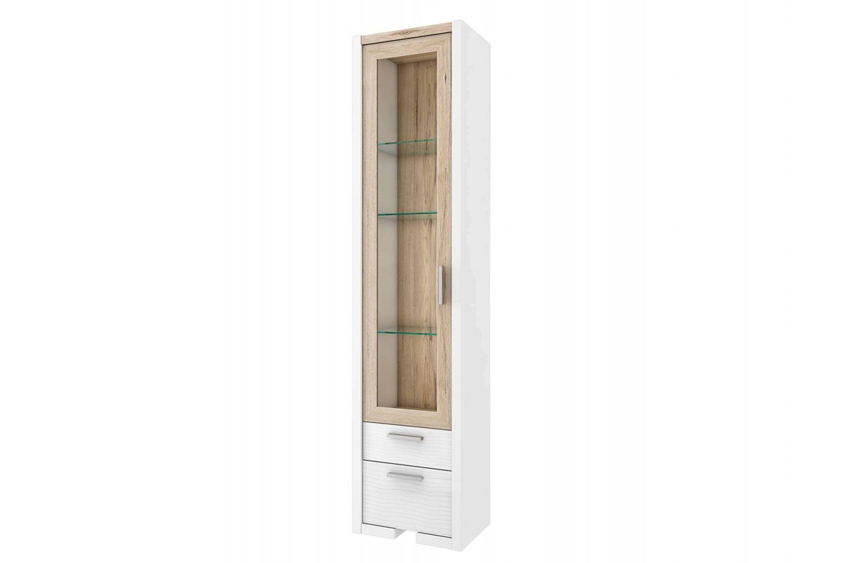 шкаф пенал со стеклянными дверцами