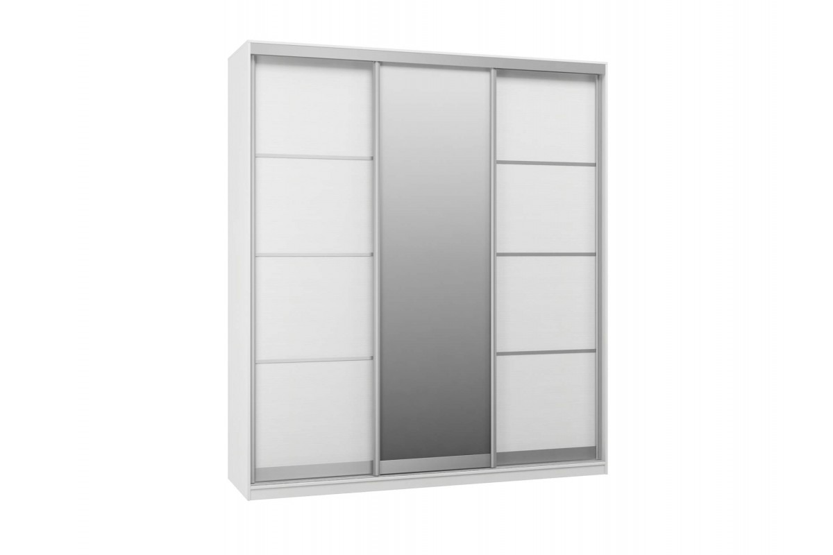 шкаф трехдверный белый с зеркалом