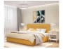Мягкая кровать "Selesta" 1400 желтая с матрасом ГОСТ с фото