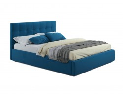 Кровать Мягкая "Selesta" 1800 синяя с матрасом ГОСТ с