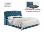 Мягкая кровать "Stefani" 1400 синяя с ортопед. основан фото