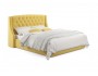 Мягкая кровать "Stefani" 1400 желтая с ортопед. основа недорого