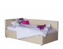 Односпальная кровать-тахта Bonna 900 беж кожа с подъемным механи недорого