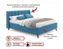 Мягкая кровать Betsi 1600 синяя с подъемным механизмом фото