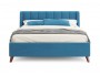 Мягкая кровать Betsi 1600 синяя с подъемным механизмом и матрасо распродажа