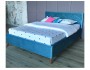 Мягкая кровать Monika 1600 синяя c ортопедическим основанием и недорого