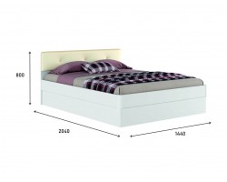 Кровать Белая "Николь ЭКО-П" 1400 с подъемным механизм