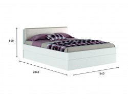 Кровать с подъемным механизмом Белая "Николь ЭКО узор" 1400