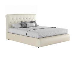 Кровать Мягкая белая интерьерная "Амели" с подъемным