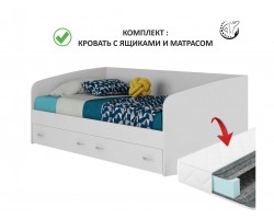 Кровать Подростковая "Уника" 900 с матрасом ГОСТ (Белы