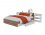 Кровать Доминика с блоком и ящиками 140 (Дуб Золотой/Белый) фото