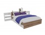 Кровать Доминика с блоком и ящиками 140 (Дуб Золотой/Белый) с недорого