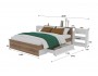Кровать Доминика с блоком и ящиками 140 (Дуб Золотой/Белый) с от производителя