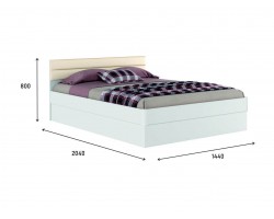 Белая кровать Николь МБ 1400 с подъемным механизмом и мягким изголо