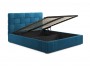Мягкая кровать Tiffany 1600 синяя с подъемным механизмом с матра фото