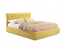 Мягкая кровать Ameli 1800 желтая с ортопедическим основанием