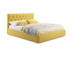 Кровать с подъемным механизмом Мягкая Verona 1600 желтая