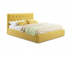 Кровать с подъемным механизмом Мягкая Verona 1800 желтая