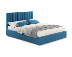 Кровать Мягкая Olivia 1600 синяя с подъемным механизмом