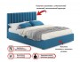 Мягкая кровать Olivia 1600 синяя с подъемным механизмом распродажа