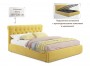 Мягкая кровать Ameli 1600 желтая с подъемным механизмом с матрас распродажа
