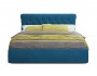 Мягкая кровать Ameli 1600 синяя с подъемным механизмом с матрасо от производителя