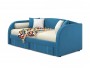 Мягкая кровать Elda 900 синяя с ортопедическим основанием и матр недорого