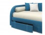 Мягкая кровать Elda 900 синяя с ортопедическим основанием и матр от производителя