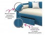 Мягкая кровать Elda 900 синяя с ортопедическим основанием и матр распродажа