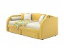 Мягкая кровать Elda 900 желтая с ортопедическим основанием и мат недорого