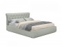Мягкая кровать Ameli 1600 кожа серый с подъемным механизмом недорого