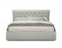 Мягкая кровать Ameli 1800 кожа серый с подъемным механизмом фото