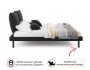 Мягкая кровать Fly 1600 темная ортопед с матрасом Basic soft gre купить