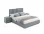 Мягкая кровать с тумбами Olivia 1600 серая с подъемным механизмо недорого