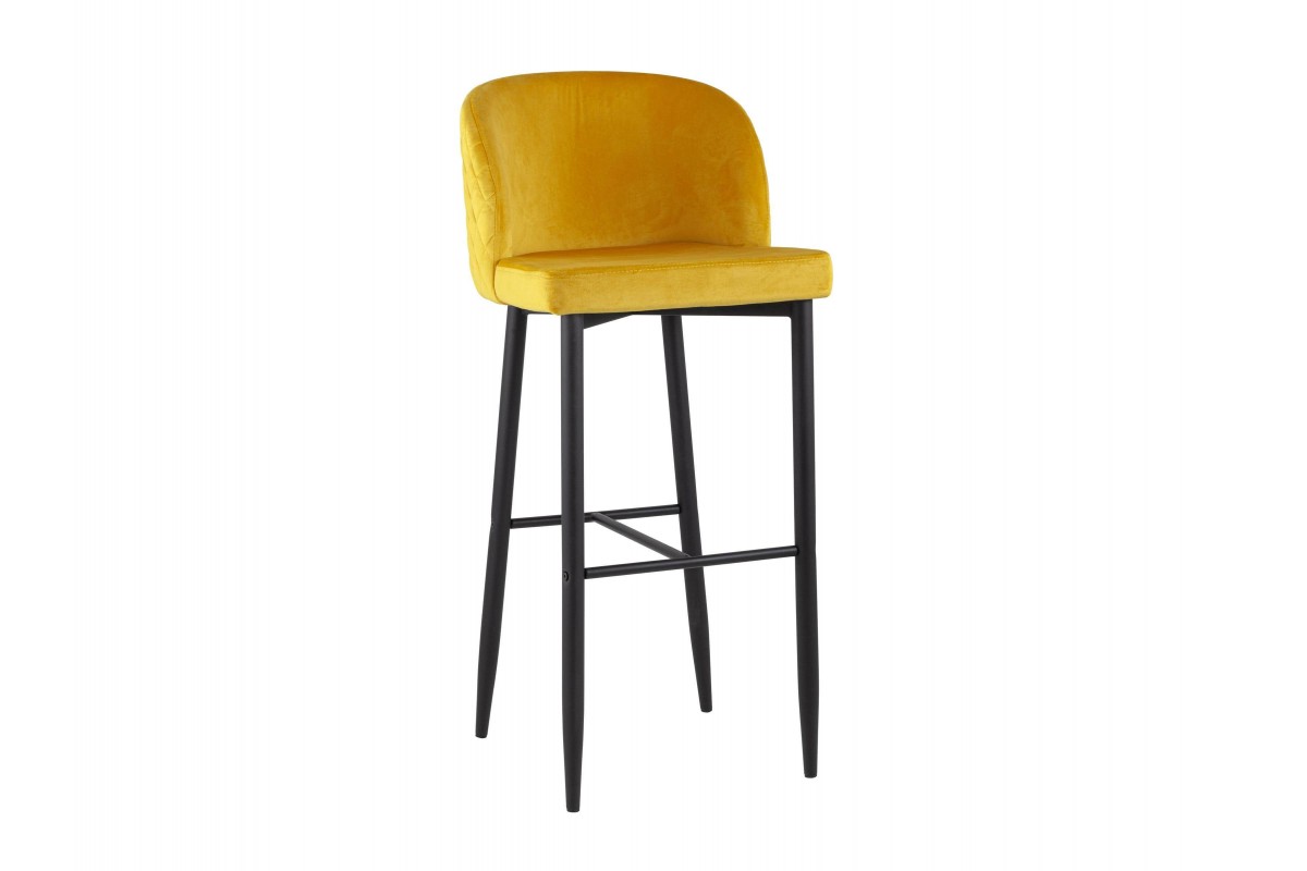 Желтые барные стулья в интерьере