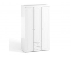 Распашной шкаф 3-х дверный с ящиками Афина АФ-56 белое дерево